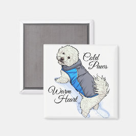 Íman Bichon Snow de Coração Quente