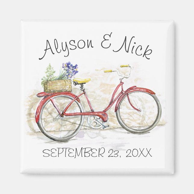 Íman Bicicleta antiga moída com cesto (Frente)