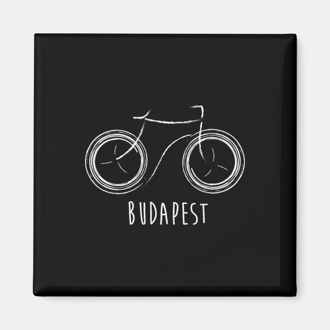 Íman Bicicleta antiga retrô fofa Budapeste Hungria (Frente)