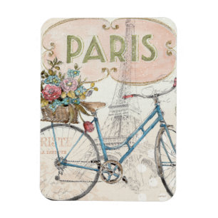 Íman Bicicleta de Paris com flores