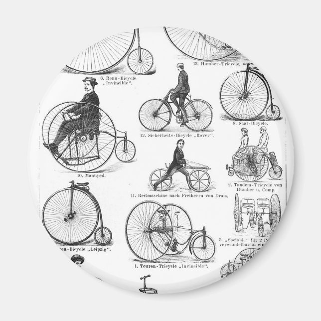 Íman Bicicleta de Roda Alta Penny Farthing (Frente)