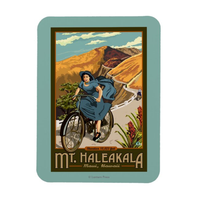 Íman Bicicleta Mt. Haleakala Dirige o Havaí (Vertical)