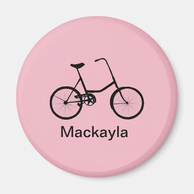 Íman Bicicleta Personalizada a Rosa com Nome (Frente)