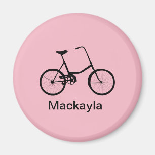 Íman Bicicleta Rosa Personalizada com Nome