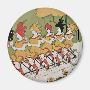 Íman Bicicleta Tandem Art Nouveau Antiga