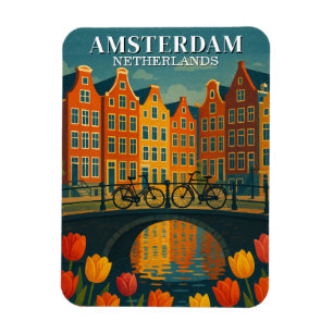 Íman Bicicletas Vintage Amsterdam em Flores de Ponte