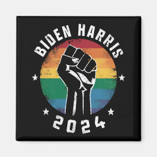 Íman Biden Harris 2024 LGBT Arco-íris Orgulho Gay Eleiç