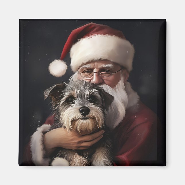 Íman Biewer Terrier com Papai Noel Natal Festivo (Frente)