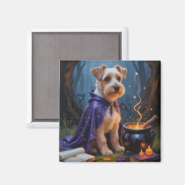 Íman Biewer Terrier Dog Whimsical Halloween Painting (Front/Back)