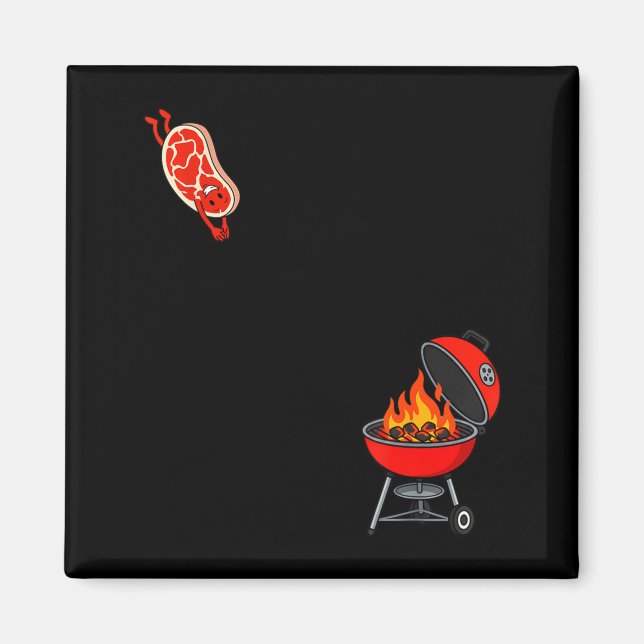 Íman Bife Engraçado Pulando No Churrasco Voo (Frente)