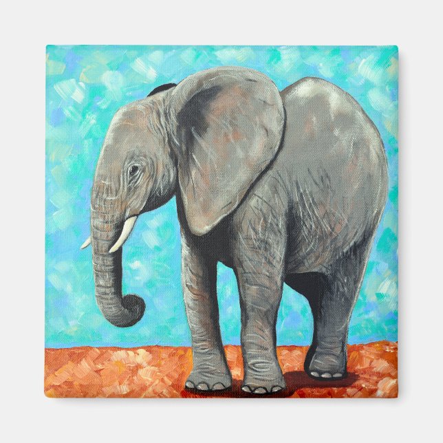 Íman Big Baby Elephant Painting  (Frente)