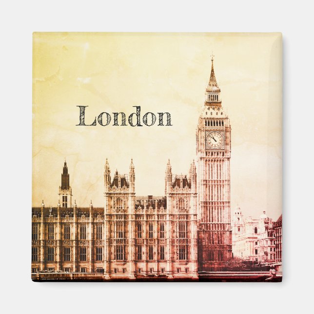 Íman Big Ben Clock & London, Westminster / vintage UK (Frente)