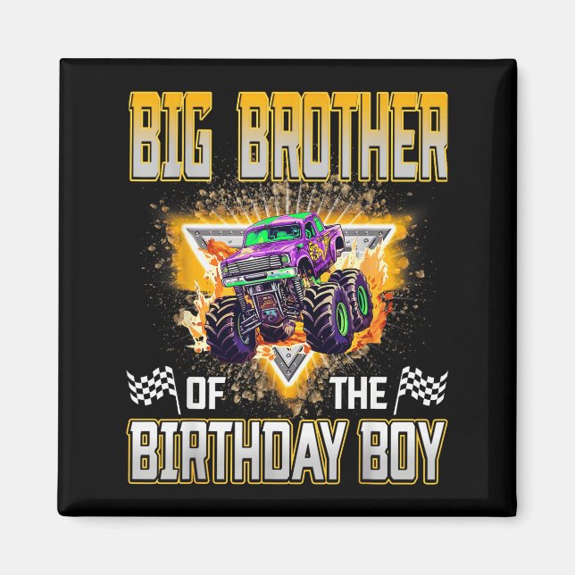 Íman Big Brother Of The Birthday Boy Monster Truck Birt (Frente)