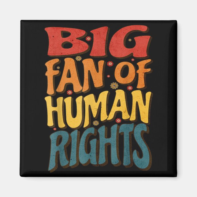 Íman Big Fan Of Human Rights Retro Style For Womens  (Frente)