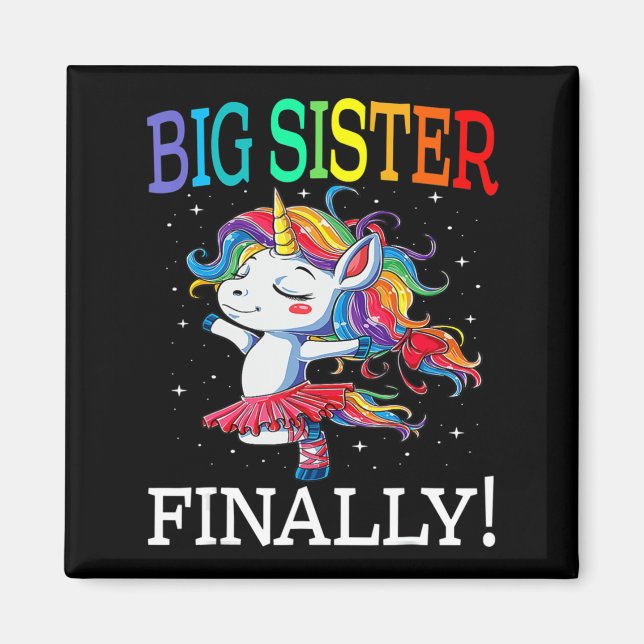 Íman Big Sister Finalmente Unicórnio para Rapariga (Frente)