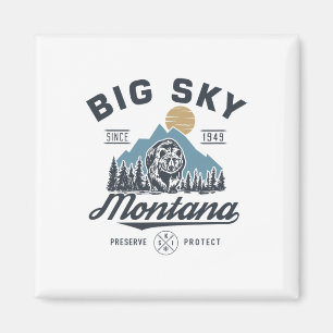 Íman Big - Sky Montana Neve Esqui Lodge Retro na Moda