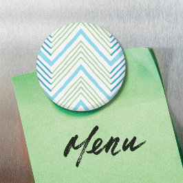 Íman Big Zag Chevron in Green and Aqua Magnet