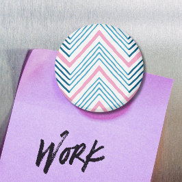 Íman Big Zag Chevron in Pink and Aqua Magnet