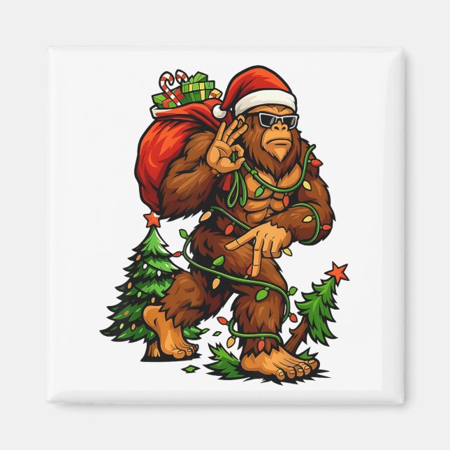 Íman Bigfoot 67 Christmas Tree Lights Xmas Men Sasquatc (Frente)