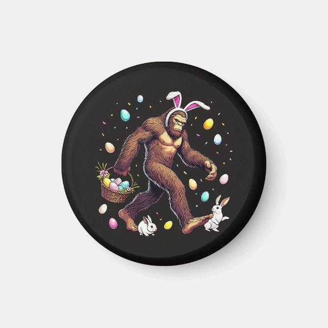 Íman Bigfoot Dia de Páscoa Sasquatch Engraçado (Frente)