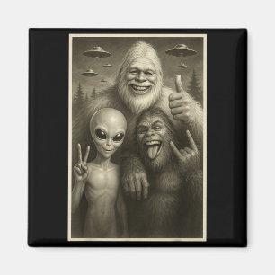 Íman Bigfoot Engraçado, Alien e Yeti Sasquatch Rock On