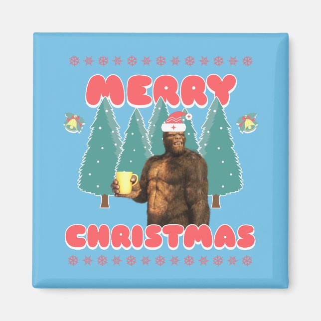 Íman Bigfoot Engraçado - Feliz Natal (Frente)