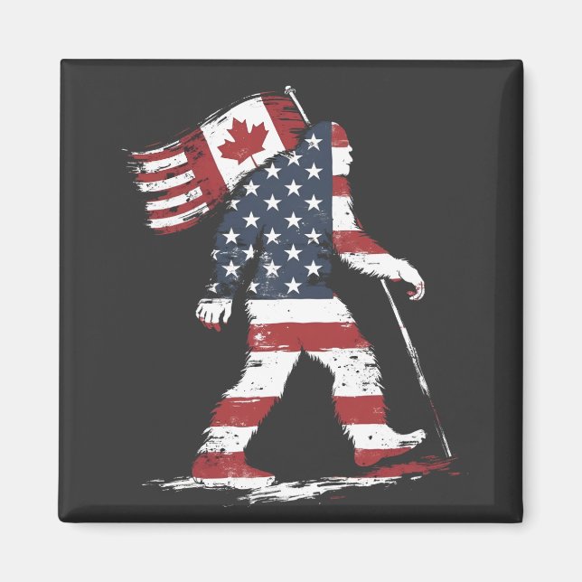 Íman Bigfoot Holding Canada Flag 51rua State Trump (Frente)