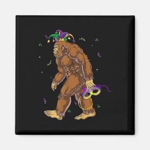 Íman Bigfoot Mardi Gras Carnaval Sasquatch Funny Men Bo