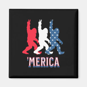 Íman Bigfoot Mérica Red White Blue Peace Sinal 4° De Ju