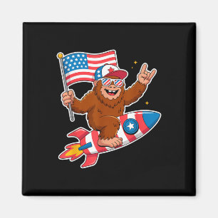 Íman Bigfoot Merica Rock American Flag Patriótico 4º