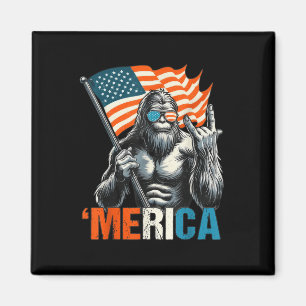 Íman Bigfoot Merica Rock American Flag Patriótico 4º