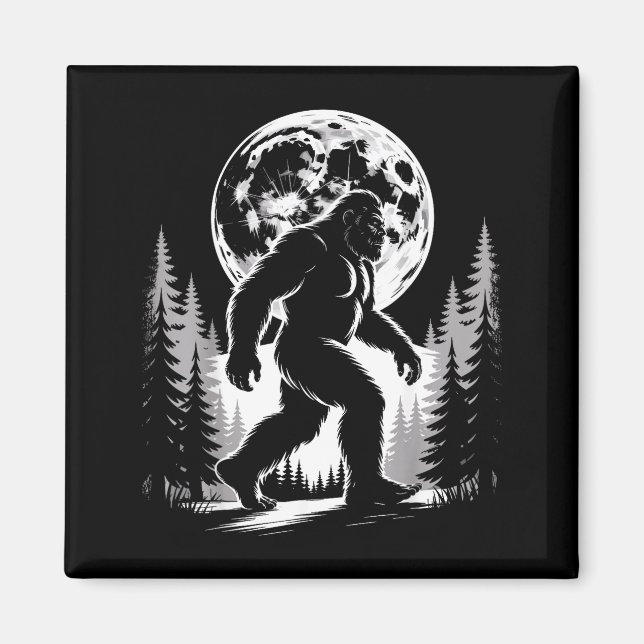 Íman Bigfoot Moonlight Sasquatch Forest Cryptid Outdoor (Frente)