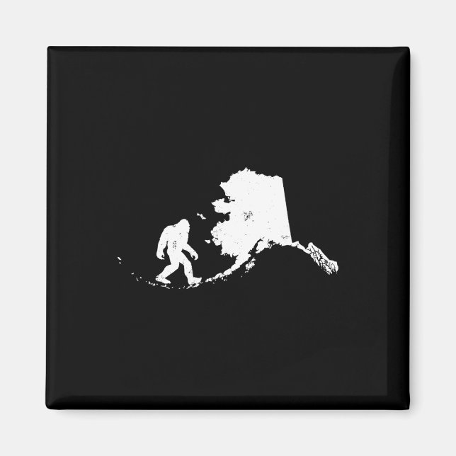 Íman Bigfoot no Alaska - Mapa Estatal Sasquatch Men Gif (Frente)