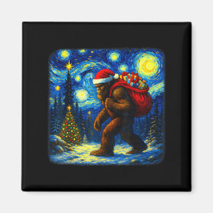 Íman Bigfoot Papai Noel Natal Noite Estrelada Sasquatch