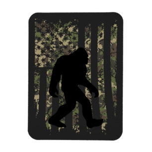 Íman Bigfoot Sasquatch American Camouflaged USA Flag T-