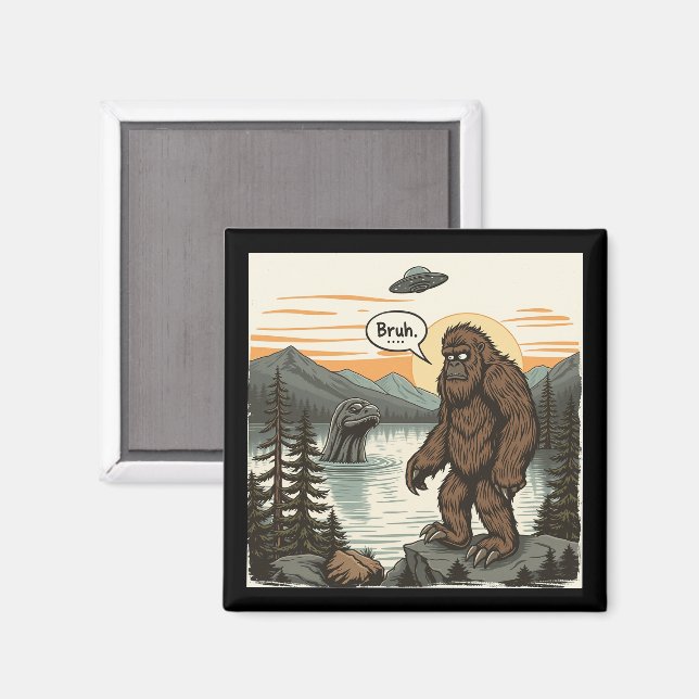 Íman Bigfoot Sasquatch Introvertido Engraçado Retro Loc (Front/Back)