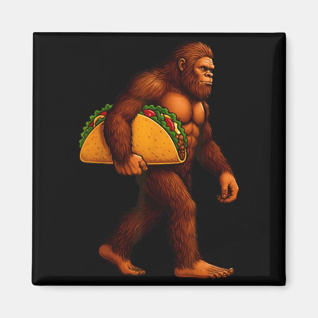 Íman Bigfoot Taco Sasquatch Walking Taco Funny Shirt Me (Frente)