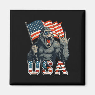 Íman Bigfoot Usa Sasquatch 4 De Julho American Flag Pa