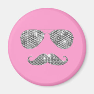 Íman Bigode engraçado do diamante com vidros