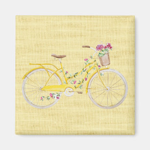 Íman Bike Amarelo de Aquarela