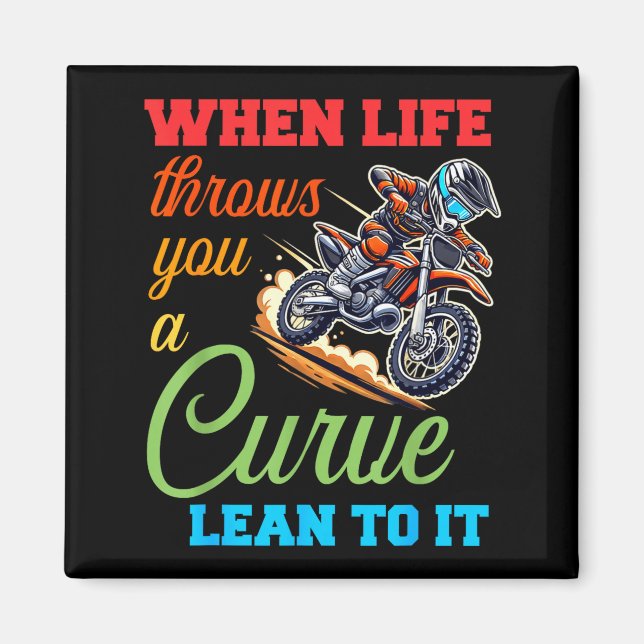 Íman Biker Motorcycle Lover When Life Throws You A Curv (Frente)