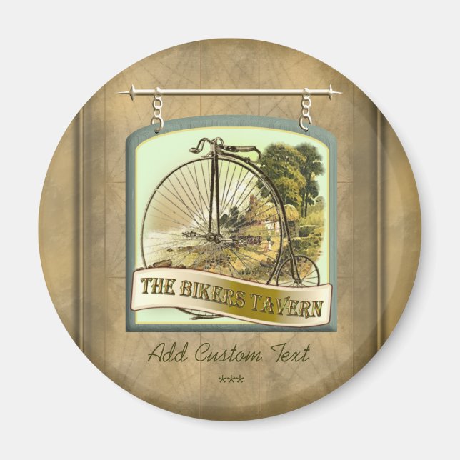 Íman Bikers Tavern Pub - Sinal de Magnet Personalizado (Frente)