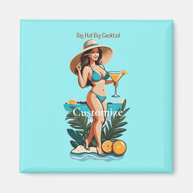 Íman Bikini Babe Big Hat - Grande Coquetel Thunder_Cove (Frente)