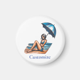 Íman Bikini Girl Beach Nápoles Thunder_Cove