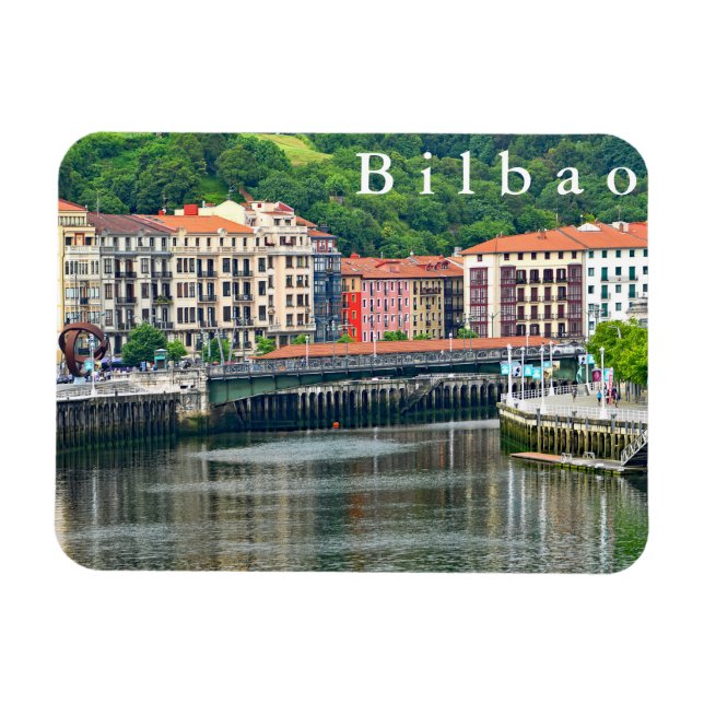 Íman Bilbau. A paisagem urbana com o rio. (Horizontal)