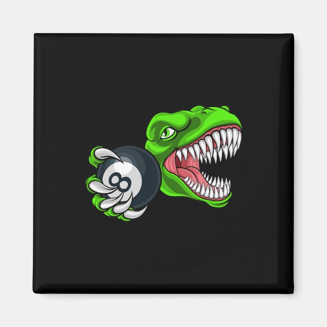 Íman Bilhar divertido T-rex Arte Bilhar Jogando Sinuca  (Frente)