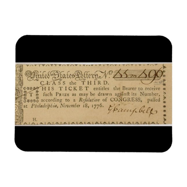 Íman Bilhete da Loteria Revolucionária dos Primeiros Es (Horizontal)