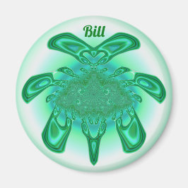 Íman BILL ~ Sombras verdes, brancas ~ Design impression