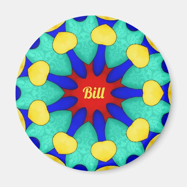 Íman BILL ~ Stark Red Green Yellow ~ Stuning Design (Frente)