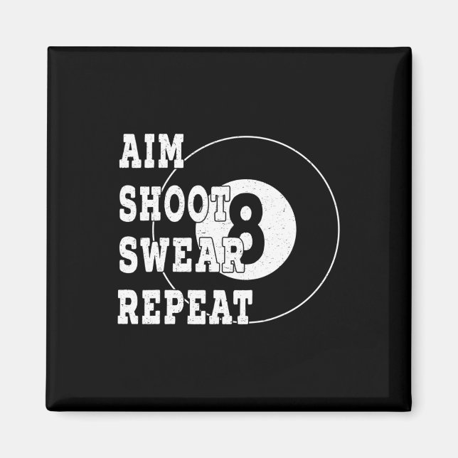 Íman Billard Billiards 8 Oito Mesa Retro Snooker de Bol (Frente)